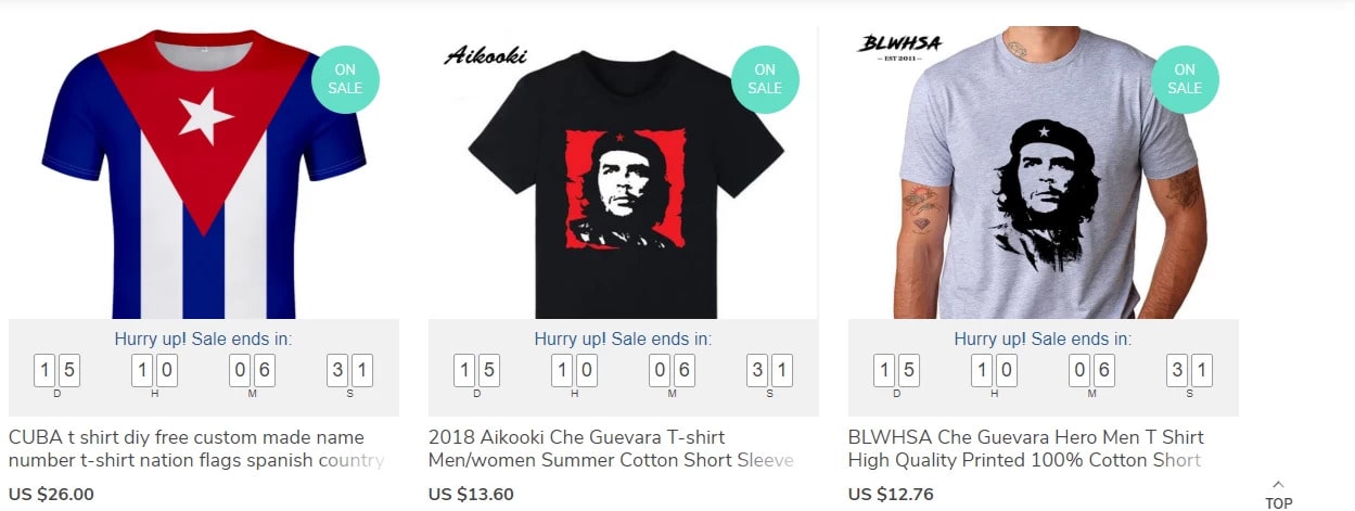 Screenshot of a dropshipping tool that adds countdown timers to product images