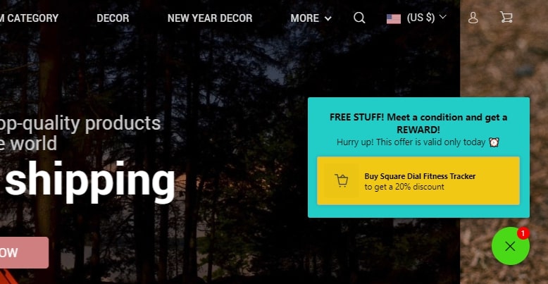 Dropshipping online store with the Gift Box add-on installed