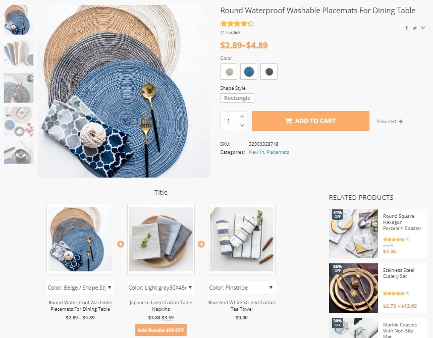 Dropshipping tool that creates product bundles for your online store