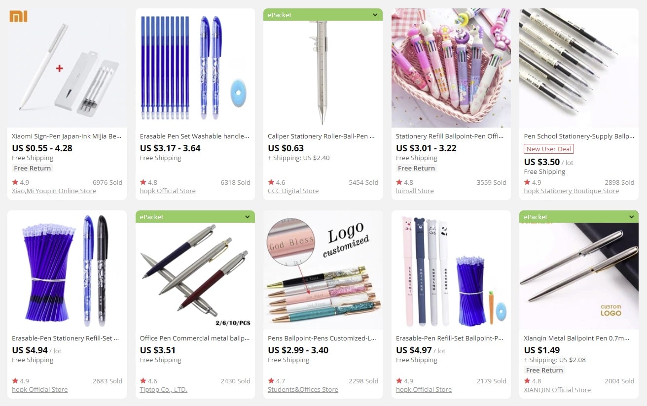 an image showing how much pens cost