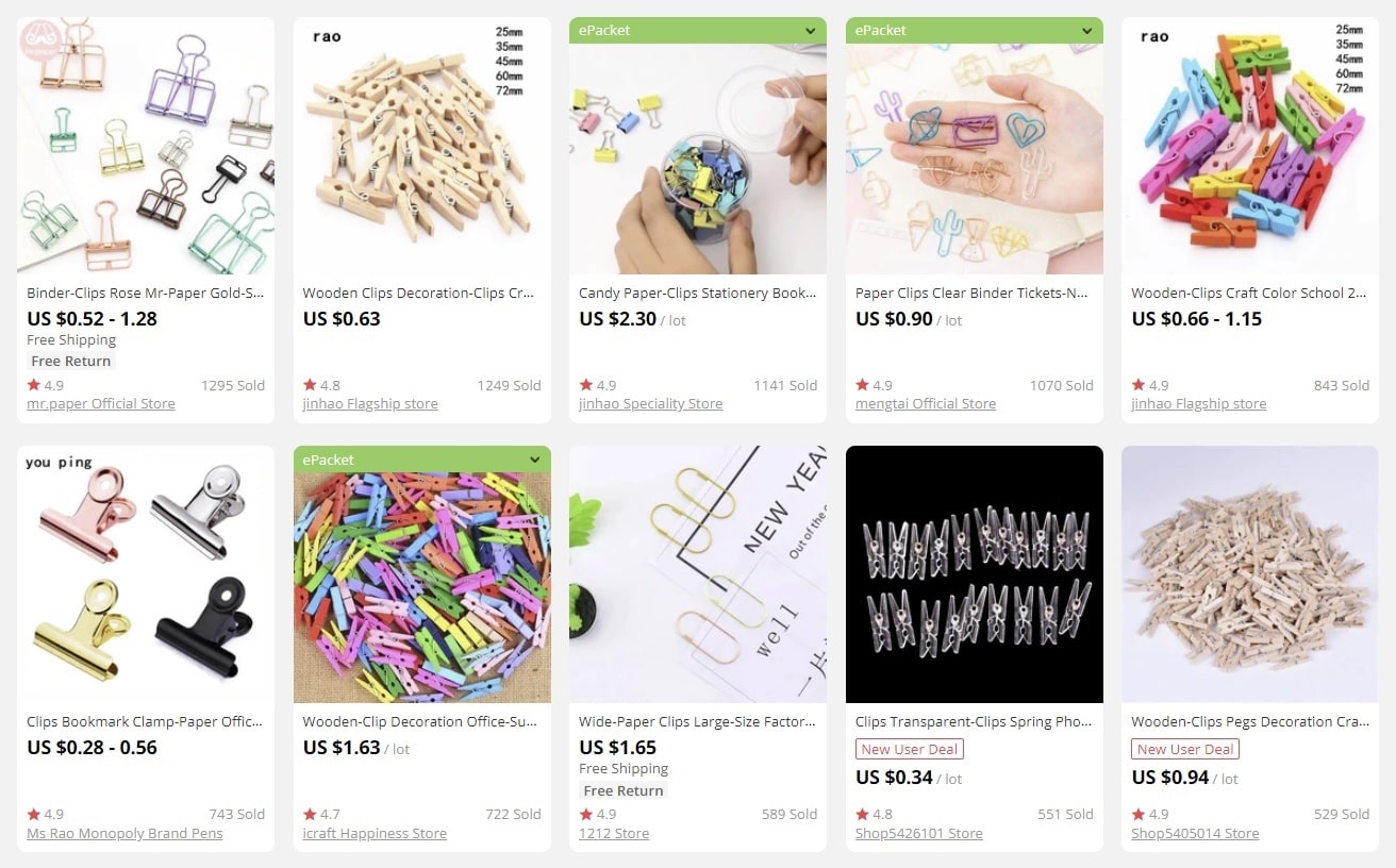 a picture demonstrating that clips don't cost a lot and suit dropshipping