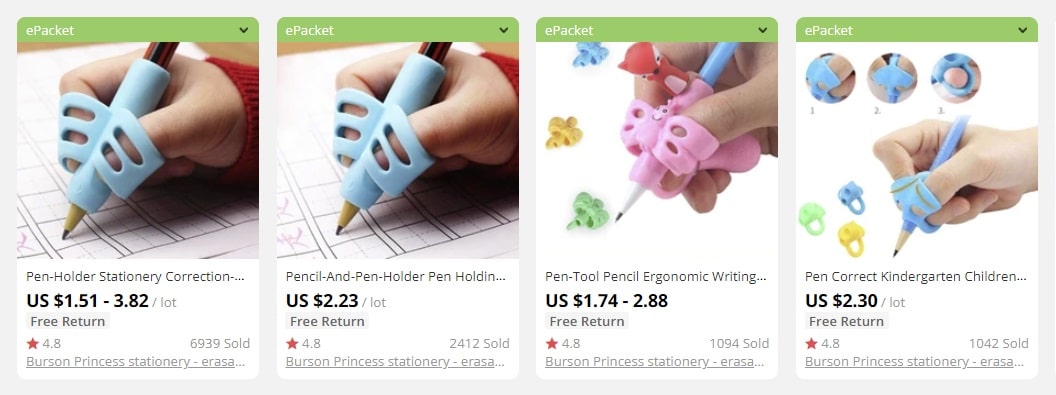a picture showing writing correctors and their prices