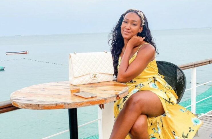 Photo of ellie in a yellow dress