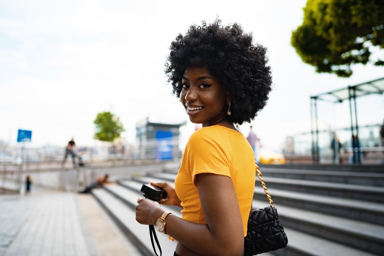 photo woman with a camera