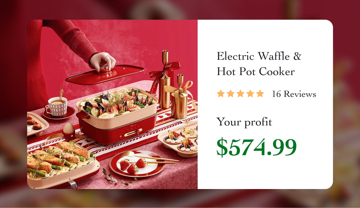Electric Waffle & Hot Pot Cooker