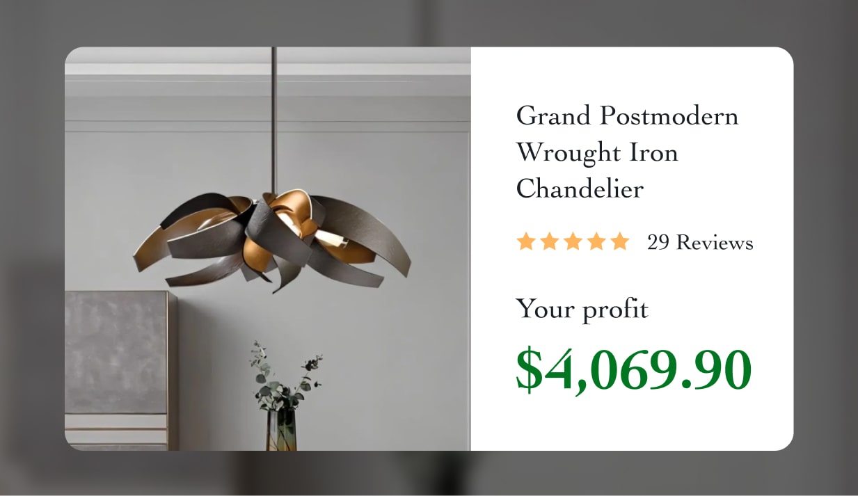 Grand Postmodern Wrought Iron Chandelier