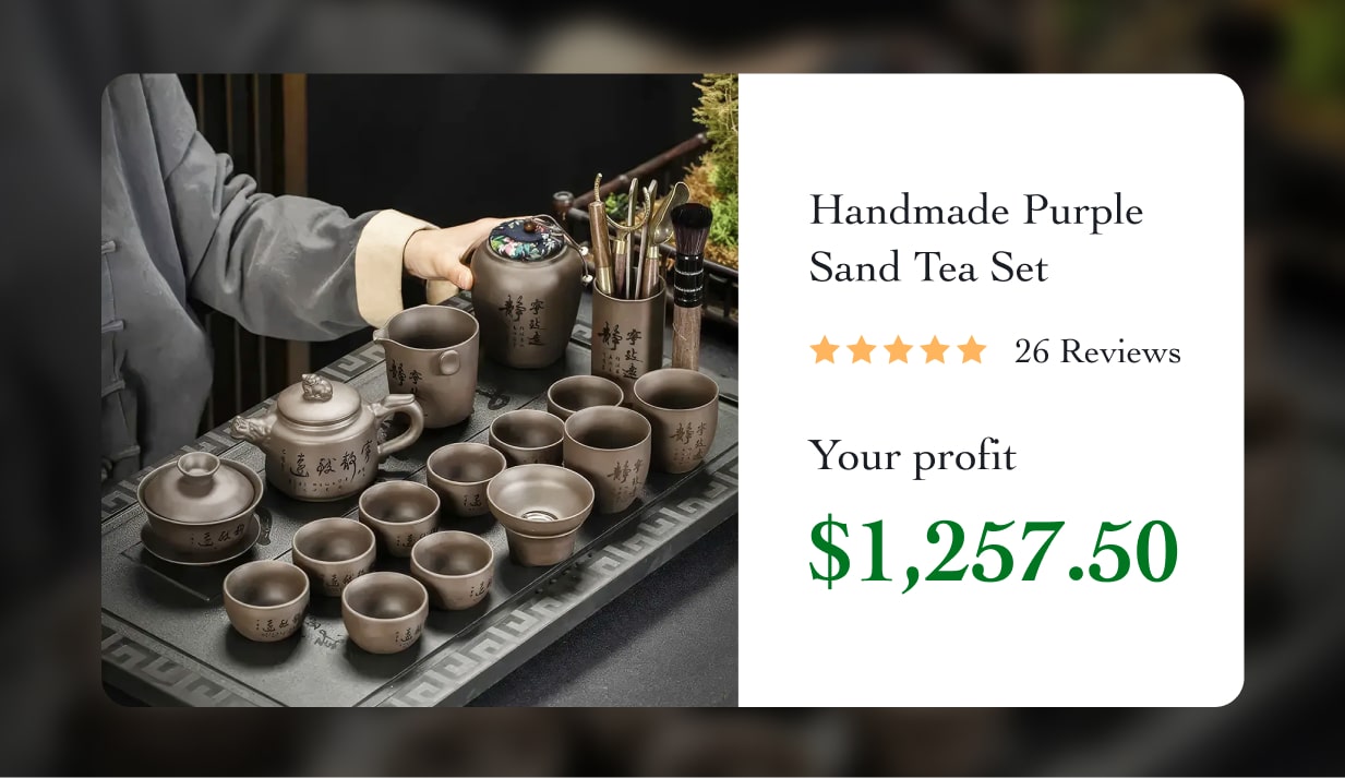 Handmade Purple Sand Tea Set