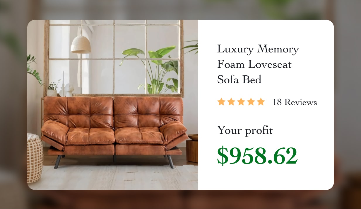 Luxury Memory Foam Loveseat Sofa Bed