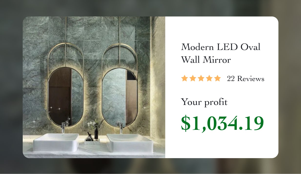 Modern LED Oval Wall Mirror