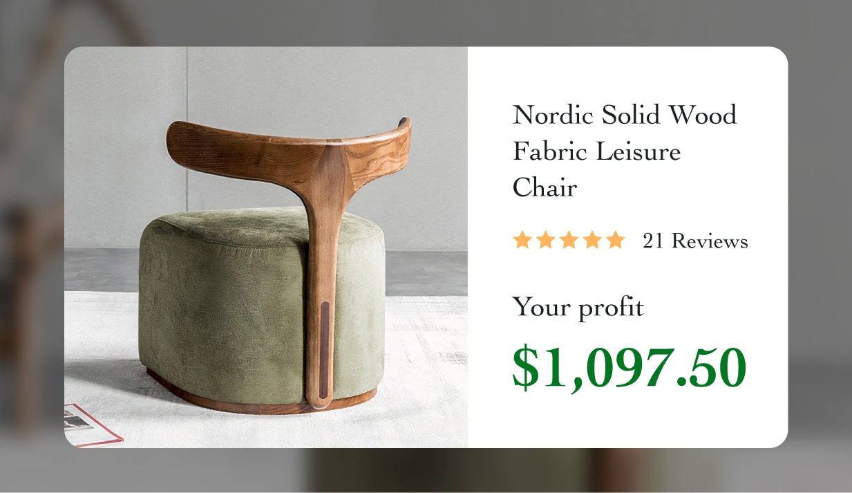 Nordic Solid Wood Fabric Leisure Chair
