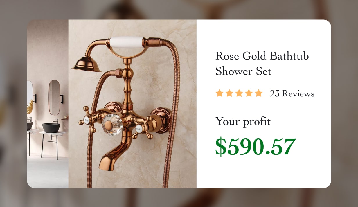 Rose Gold Bathtub Shower Set