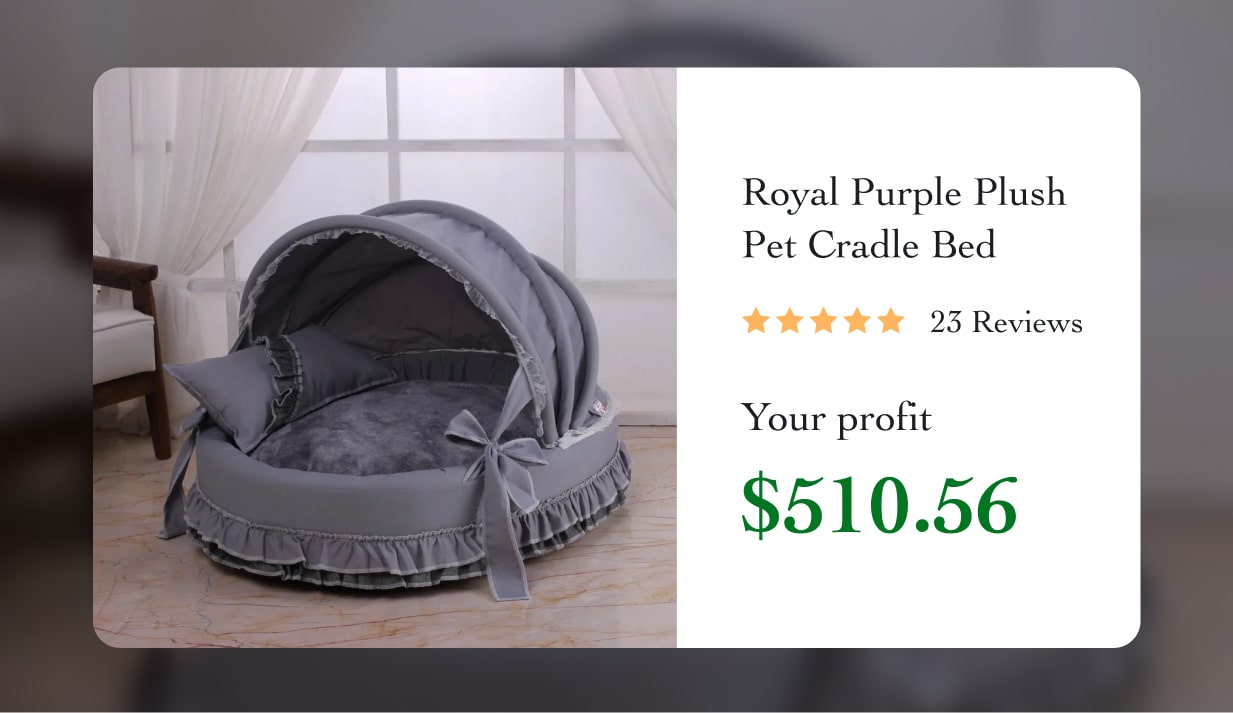 Royal Purple Plush Pet Cradle Bed