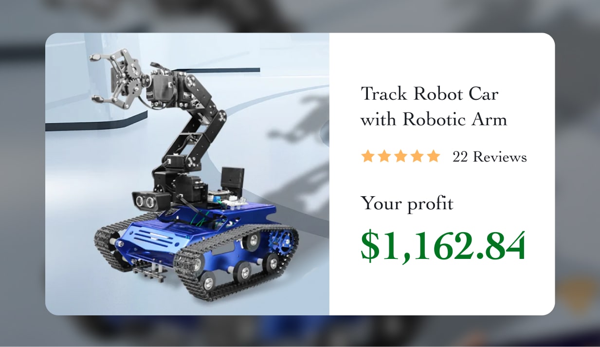 Track Robot Car with Robotic Arm