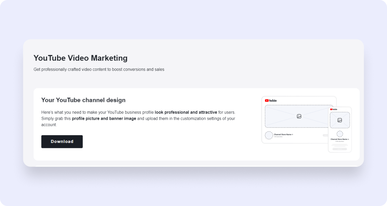 Professional YouTube channel design