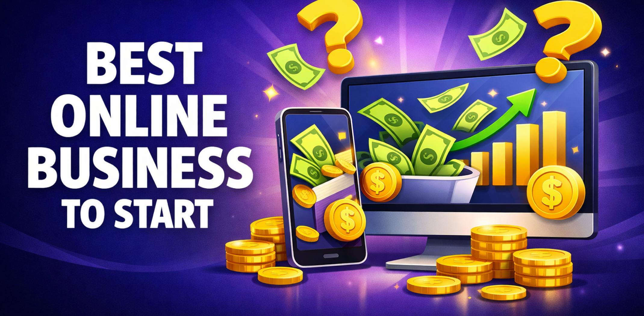 Featured image for the article with best online business to start.