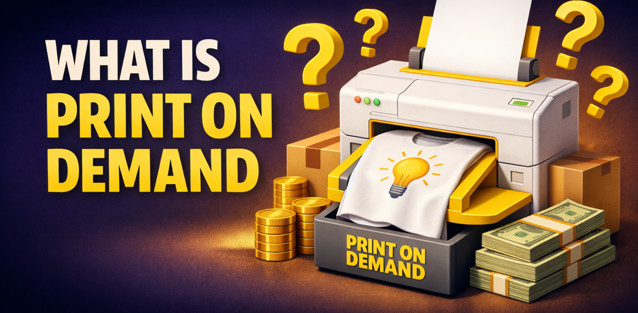 Featured image for the article about what is print on demand.