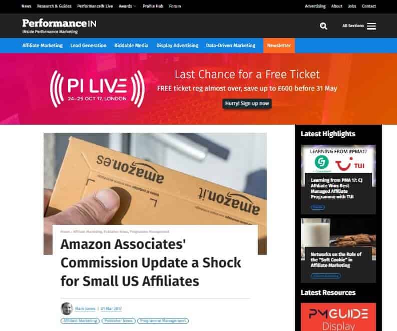 a picture showing that amazon affiliate marketing is now questionable