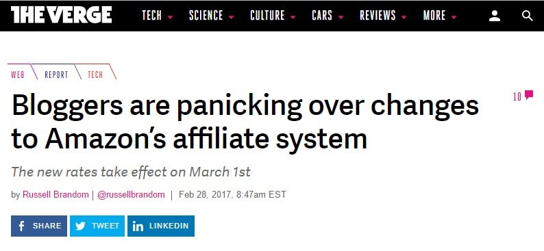 a screenshot showing that people are worried about amazon affiliate system