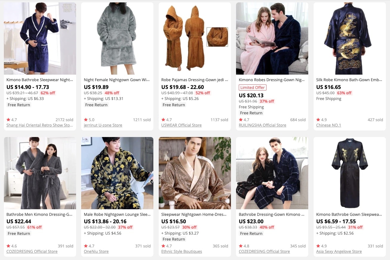 a picture showing why it's promising to resell men's robes