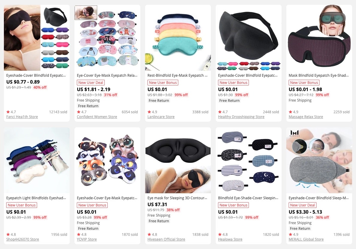 a picture showing an example of products for your sleepwear business