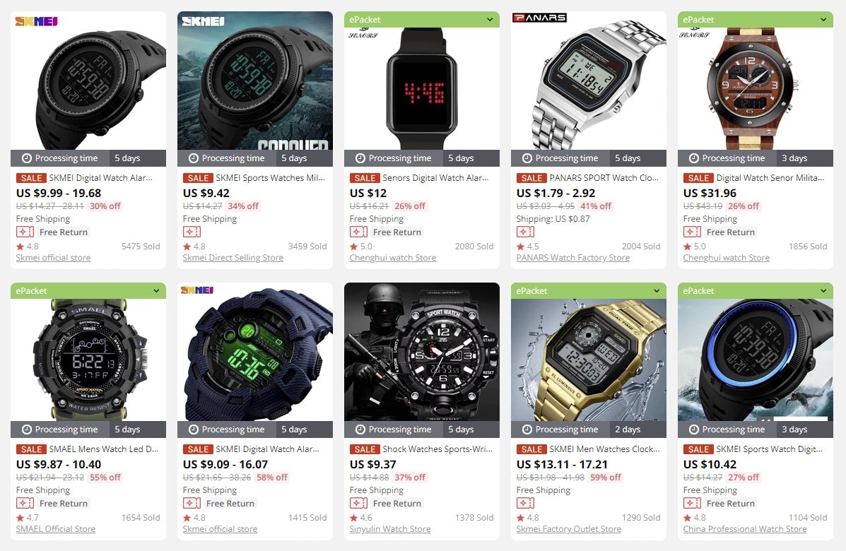 digital watches