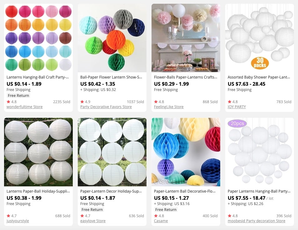 a picture that shows promising products to sell in party supplies stores