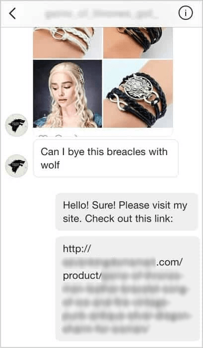 Contacting Instagram users expressing their interest in our products