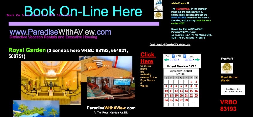 An example of a terrible color choice for website design.
