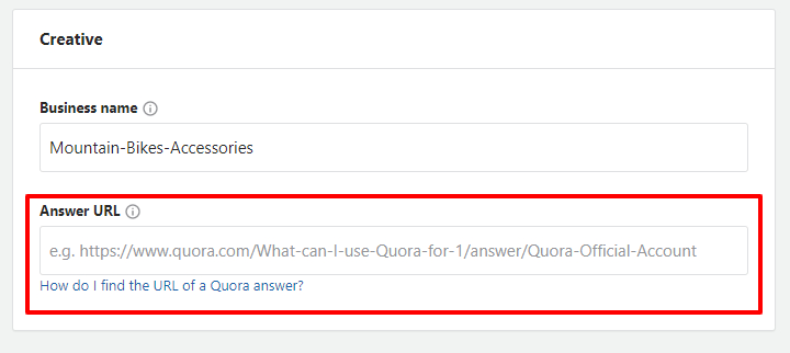 Quora ad promoting an answer