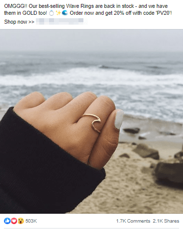 A social media ad with the background matching the demonstrated product
