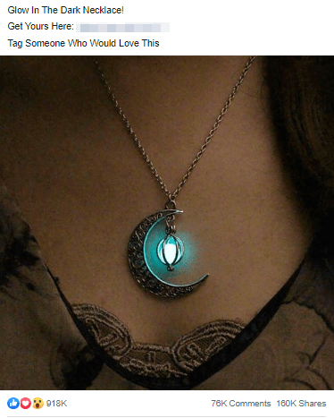 An ad of an accessory that using a close-up