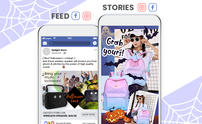 a picture showing the example of ads Halloween service bundle provides