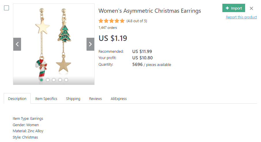 Christmas earrings