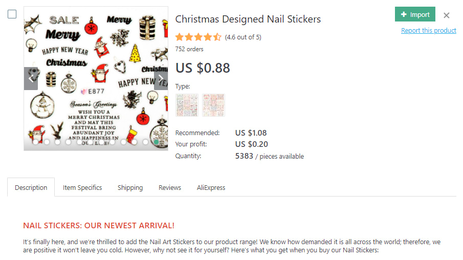 Christmas nail stickers