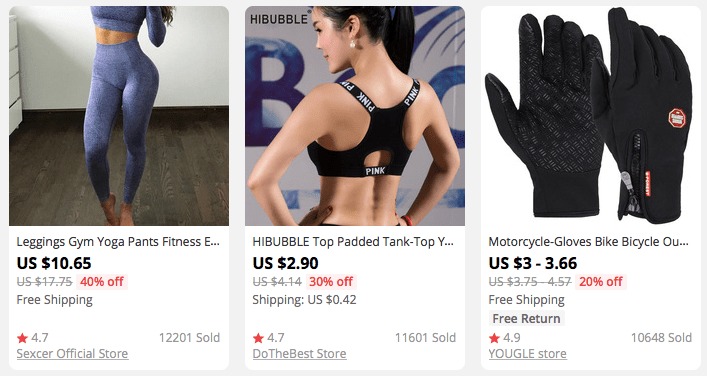 Sportswear is one of the top evergreen dropshipping niches