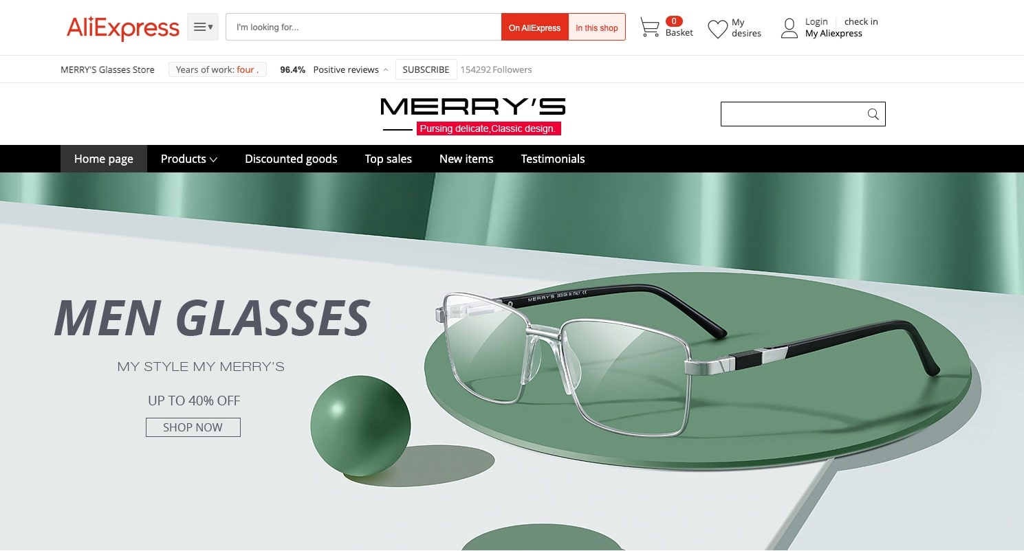 an image showing one of the best sunglasses suppliers on AliExpress