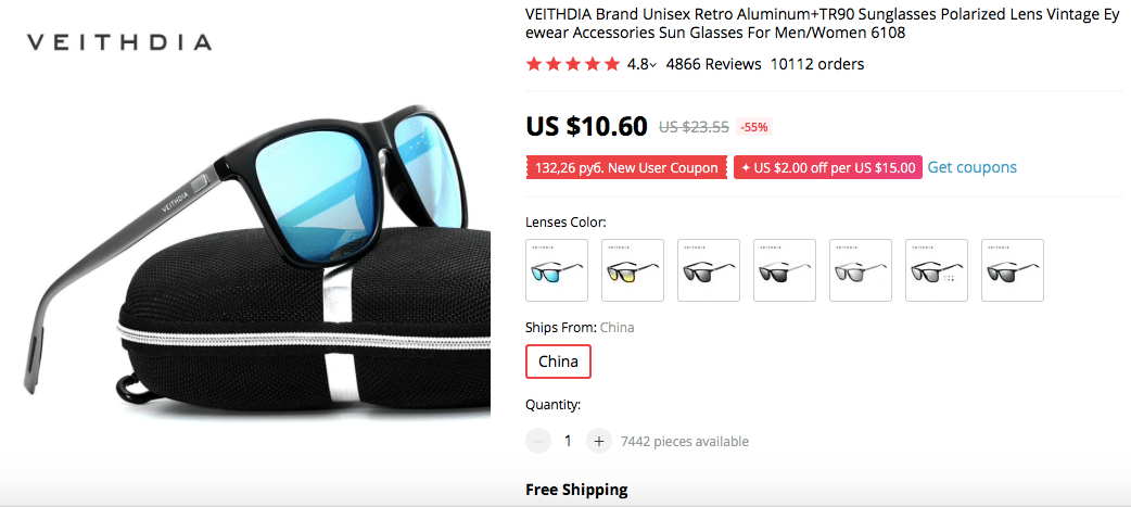 an image demonstrating unisex polarized aluminum sunglasses