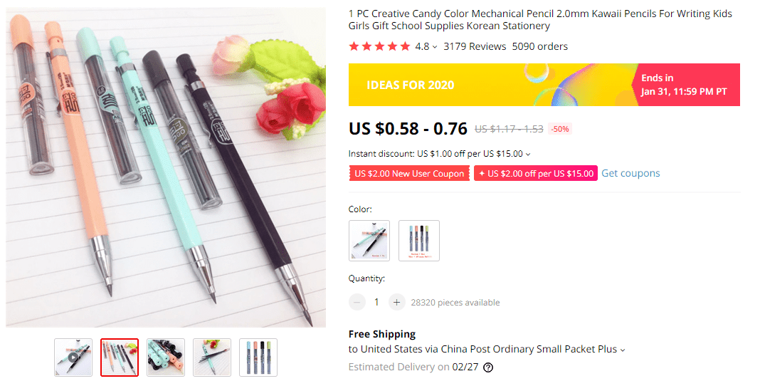 2.0 mm Pencil on AliExpress
