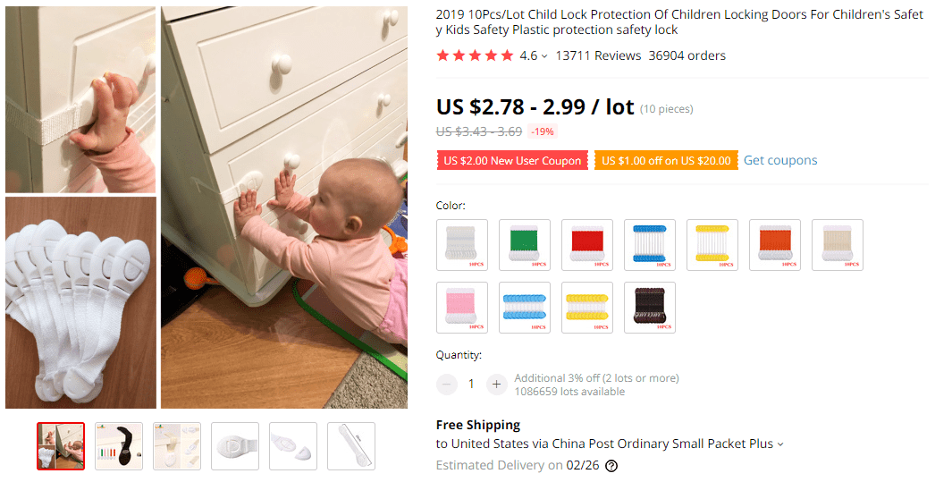 Child Safety Lock on AliExpress