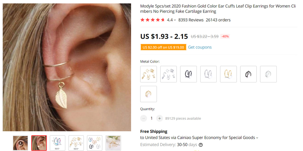 Ear Cuffs on AliExpress