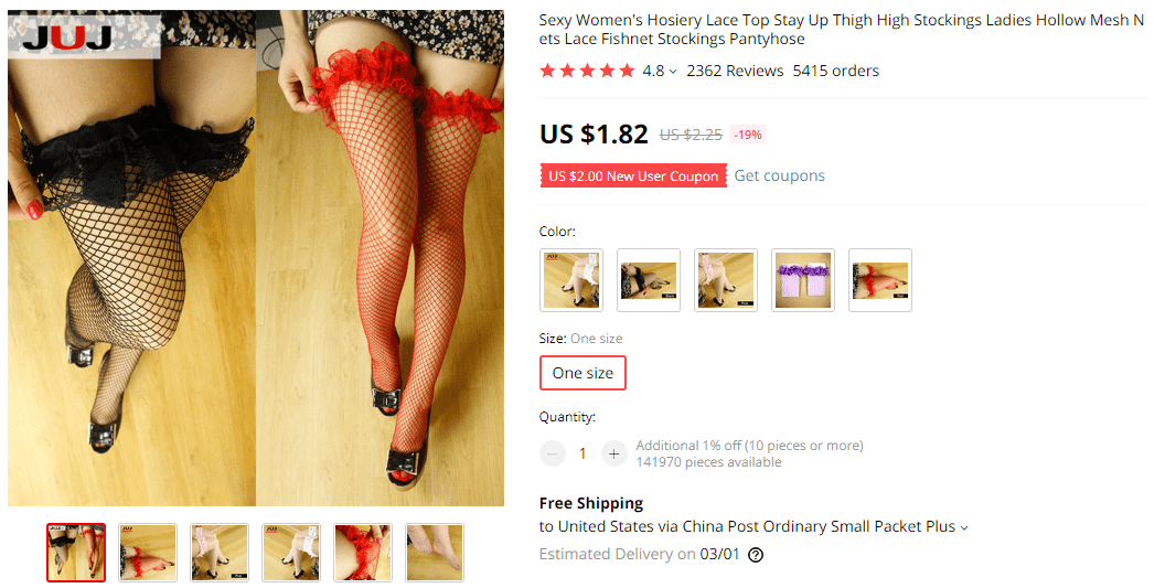 Fishnet Stockings on AliExpress