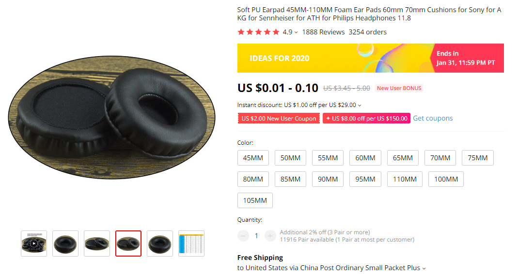 Foam Ear Pads on AliExpress