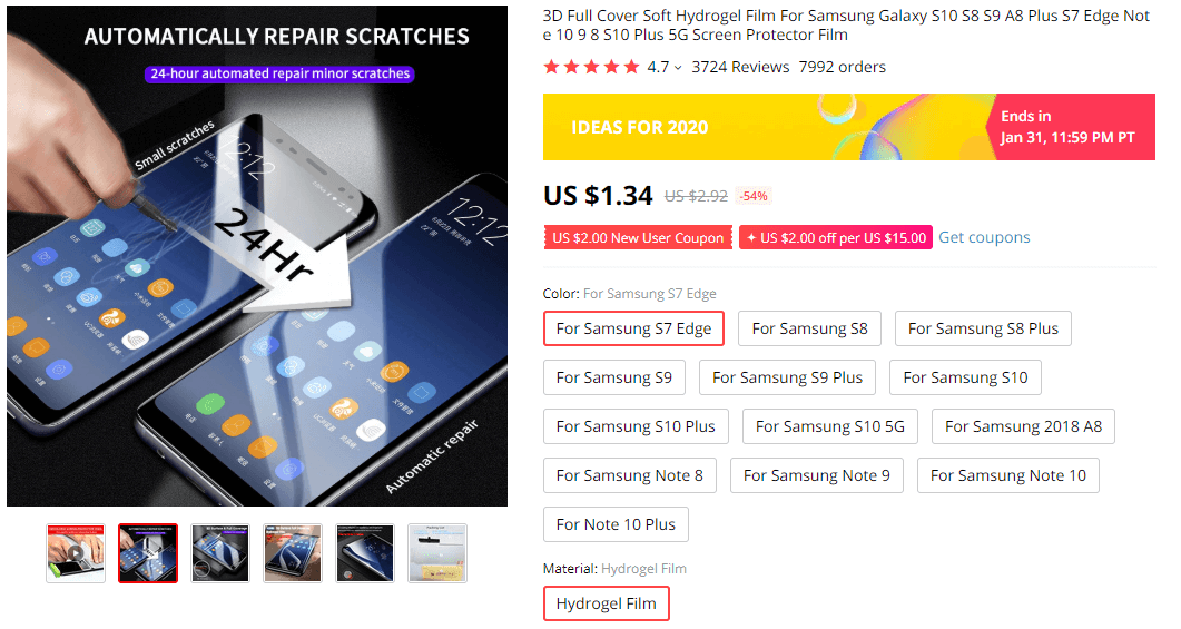 Hydrogel Film For Samsung on AliExpress