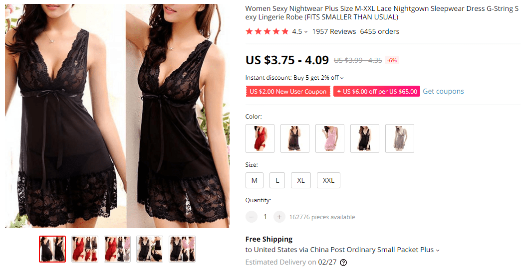 Nightgown on AliExpress