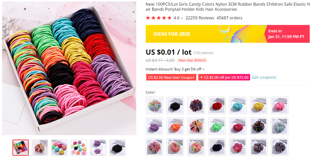 Things under 5 dollars: Nylon Hair Band on AliExpress