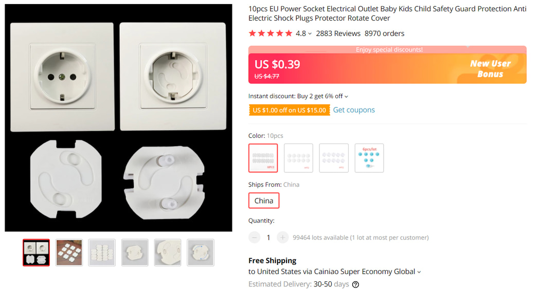 Power Socket Protection on AliExpress