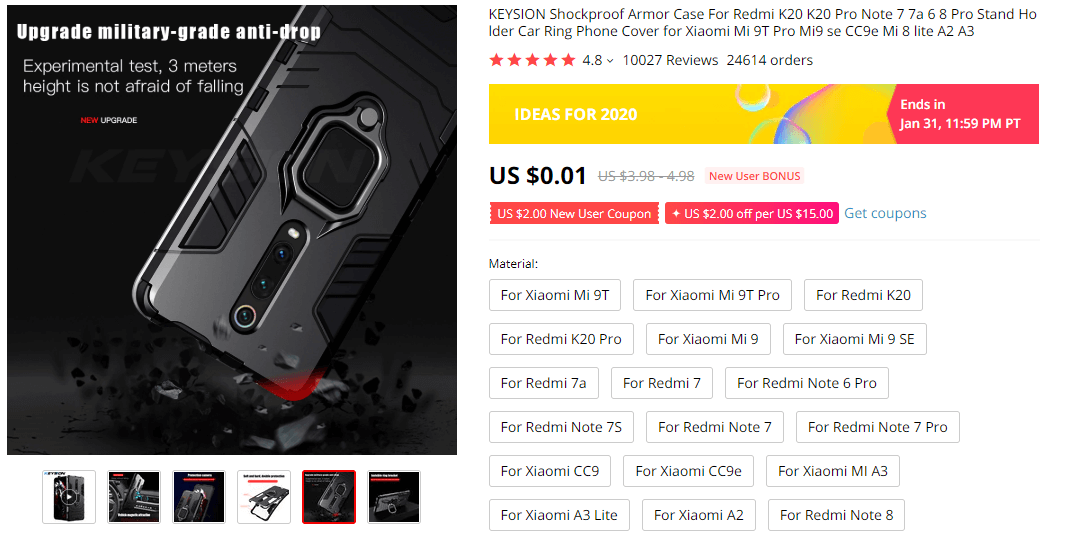 Shockproof Case For Xiaomi And Redmi on AliExpress