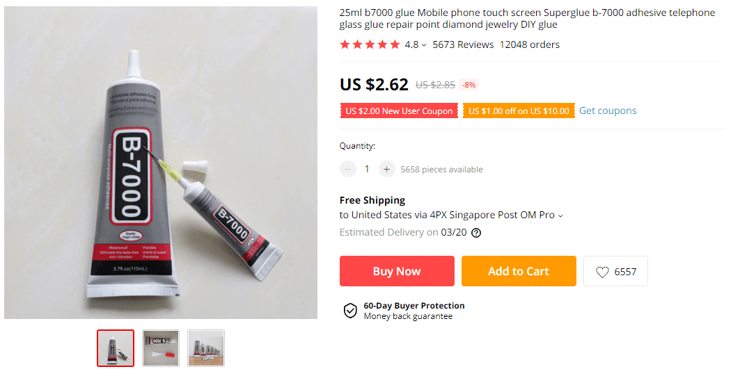 Super Glue on AliExpress