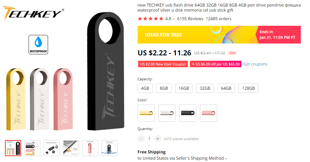 TECHKEY USB Flash Drive on AliExpress