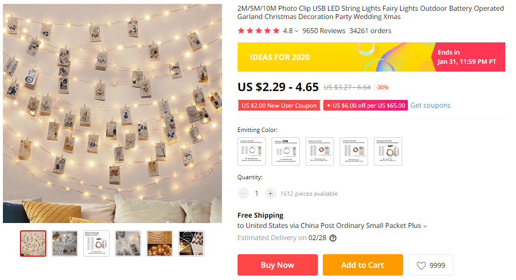 USB LED Photo Clips on AliExpress